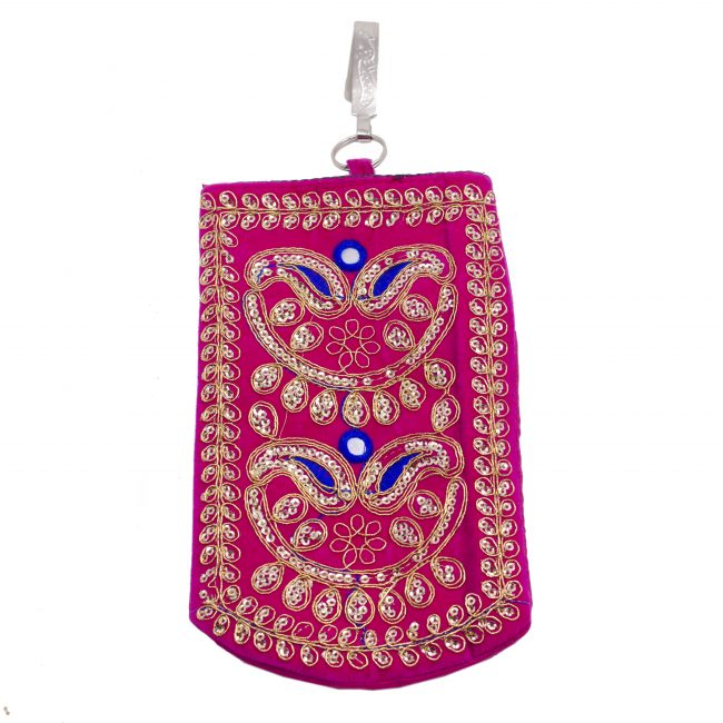 Multicolor Cotton, Mirror, Zari, Metal & Velvet Mobile Cover
