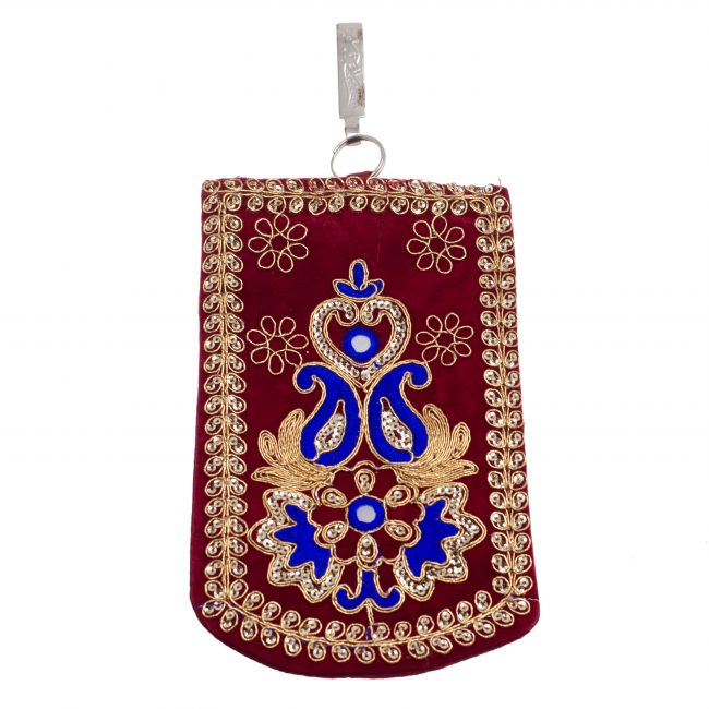 Multicolor Cotton, Mirror, Zari, Metal & Velvet Mobile Cover