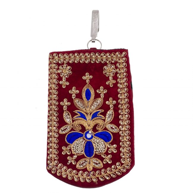 Multicolor Cotton, Mirror, Zari, Metal & Velvet Mobile Cover
