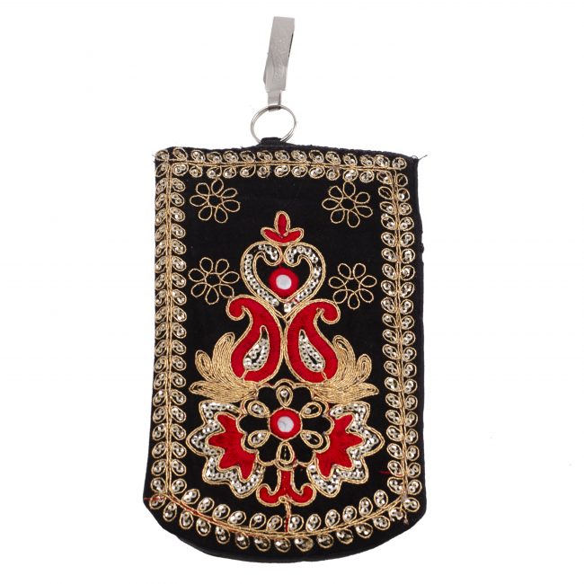 Multicolor Cotton, Mirror, Zari, Metal & Velvet Mobile Cover