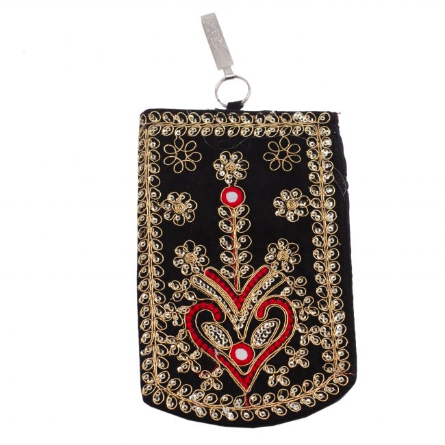 Multicolor Cotton, Mirror, Zari, Metal & Velvet Mobile Cover