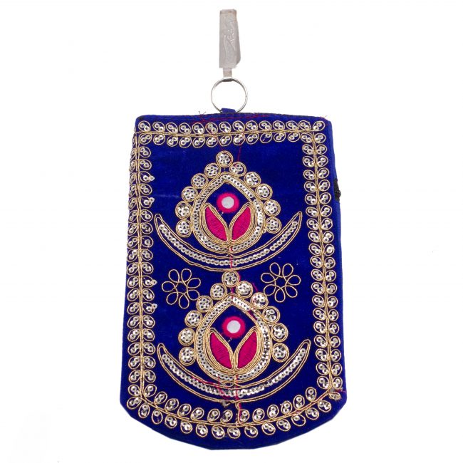 Multicolor Cotton, Mirror, Zari, Metal & Velvet Mobile Cover