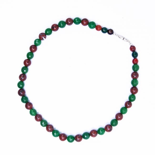 Red and Green Beaded Bodh Necklace