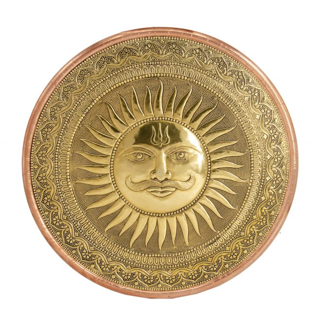 Metal Brown & Khaki Sun Round Moulding