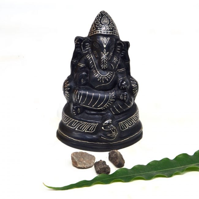 Bidri work Silver Tarkashi Small Ganesha Idol