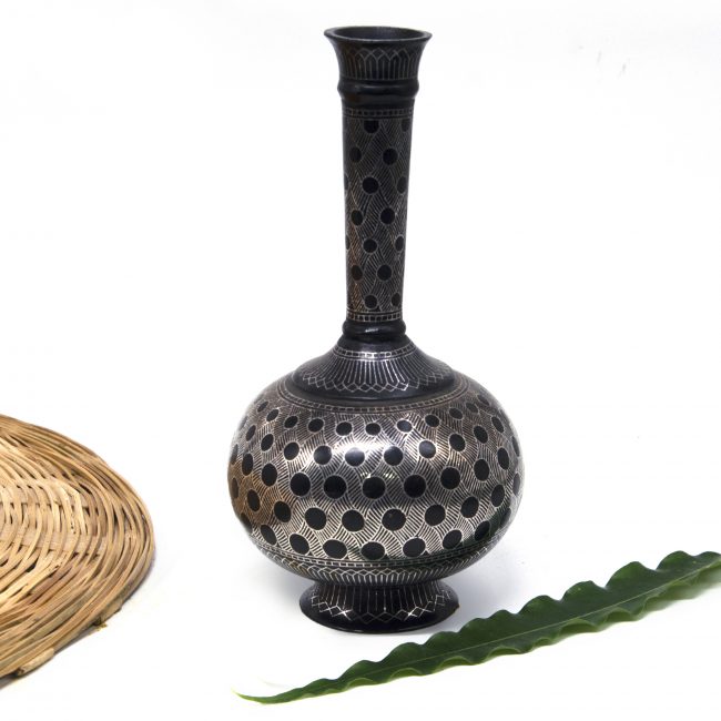 Bidri work Silver Tarkashi Suraye Vase