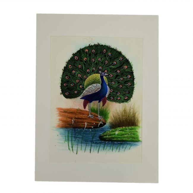Handmade Paper With Silk Birds Painting