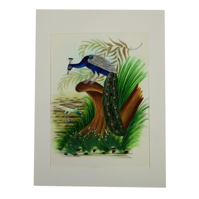Handmade Paper With Silk Birds Painting