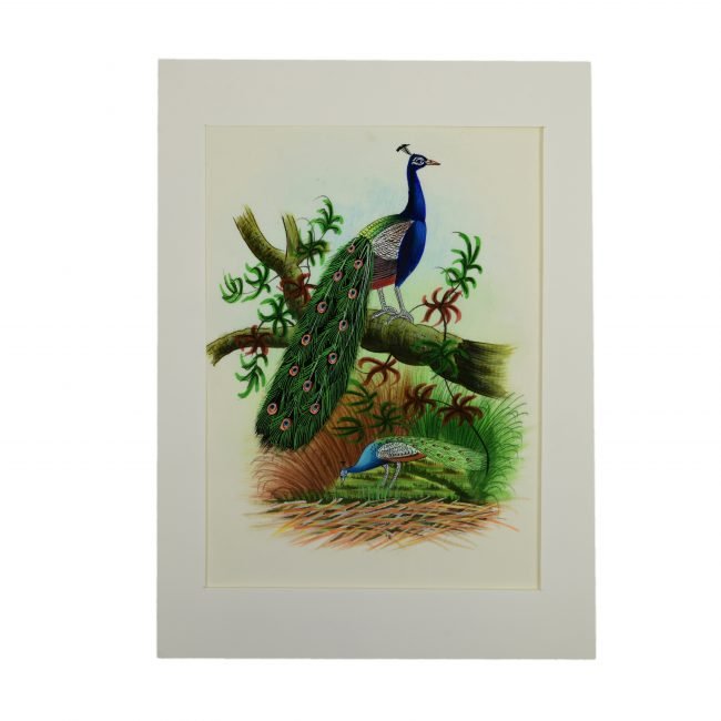Handmade Paper With Silk Birds Painting