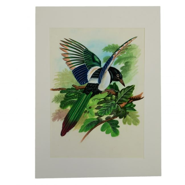 Handmade Paper With Silk Birds Painting