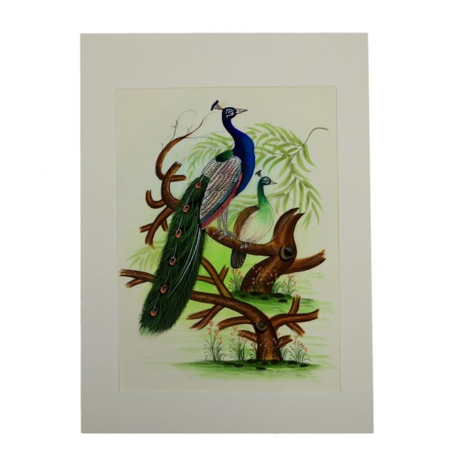 Handmade Paper With Silk Birds Painting