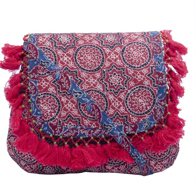 Handmade Cotton Medium Size Multicolor Sling Bag