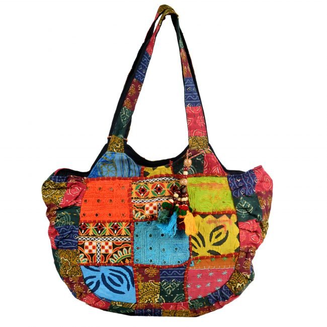 Cotton Blue & yellow Banjara Shoulder Bag