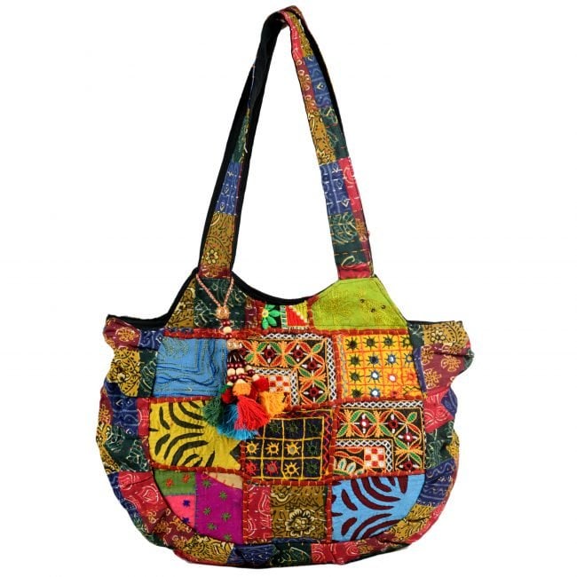 Cotton Pink & Yellow Banjara Shoulder Bag