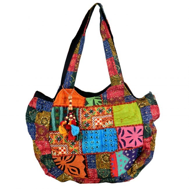 Cotton Blue & yellow Banjara Shoulder Bag