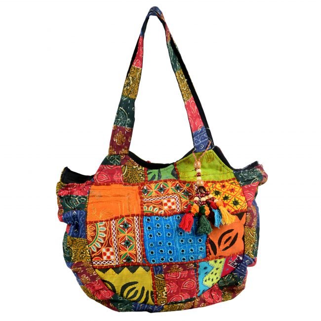 Cotton Blue & orange Banjara Shoulder Bag