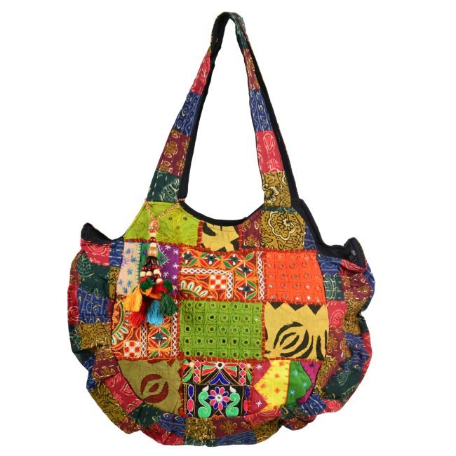 Cotton Orange & green Banjara Shoulder Bag