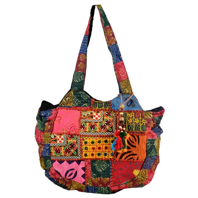 Cotton Pink & Yellow Banjara Shoulder Bag