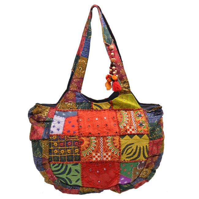 Handcrafted Multicolor Cotton Banjara Tote Bag