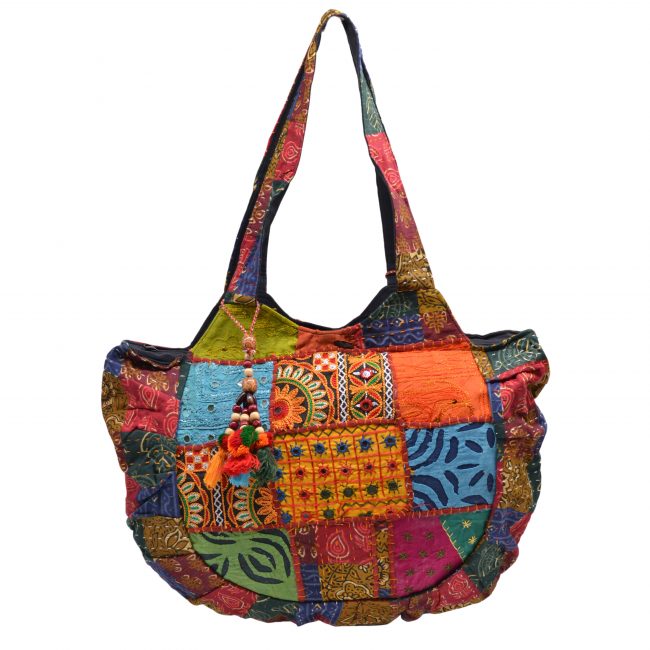 Handcrafted Multicolor Cotton Banjara Tote Bag