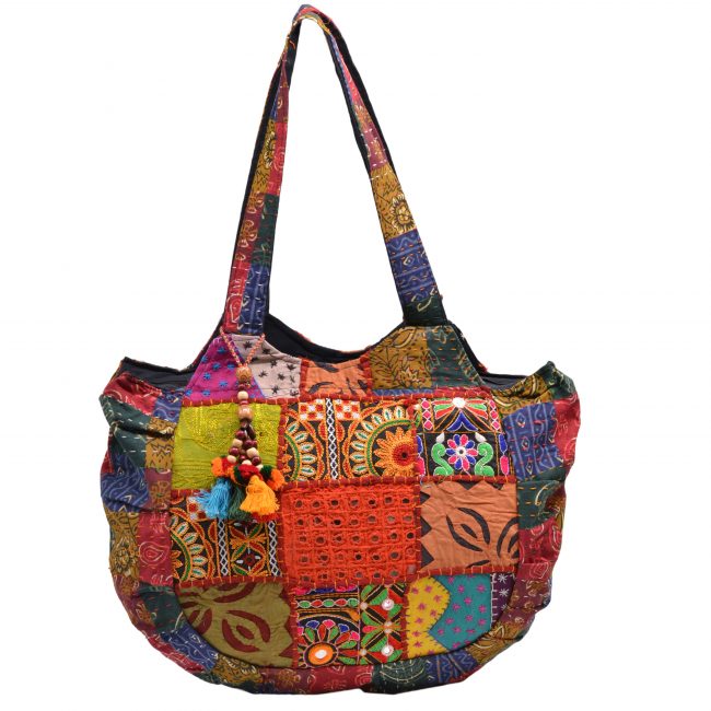 Handcrafted Multicolor Cotton Banjara Tote Bag