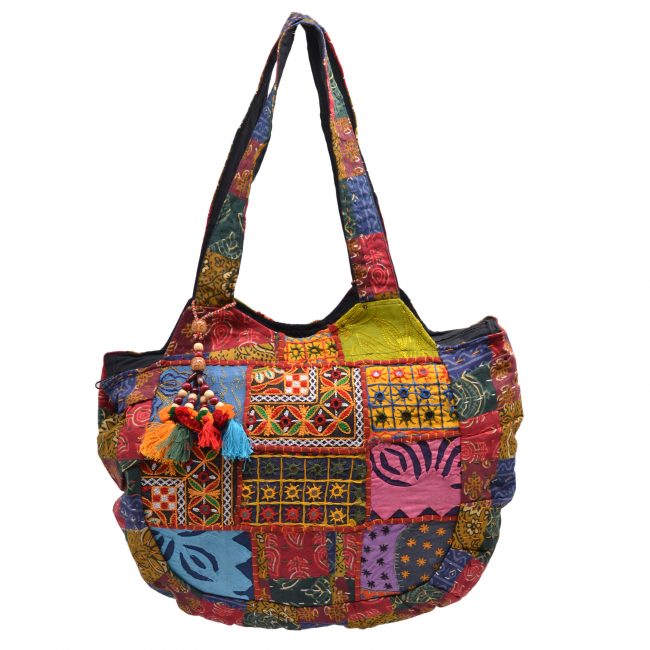 Handcrafted Multicolor Cotton Banjara Tote Bag