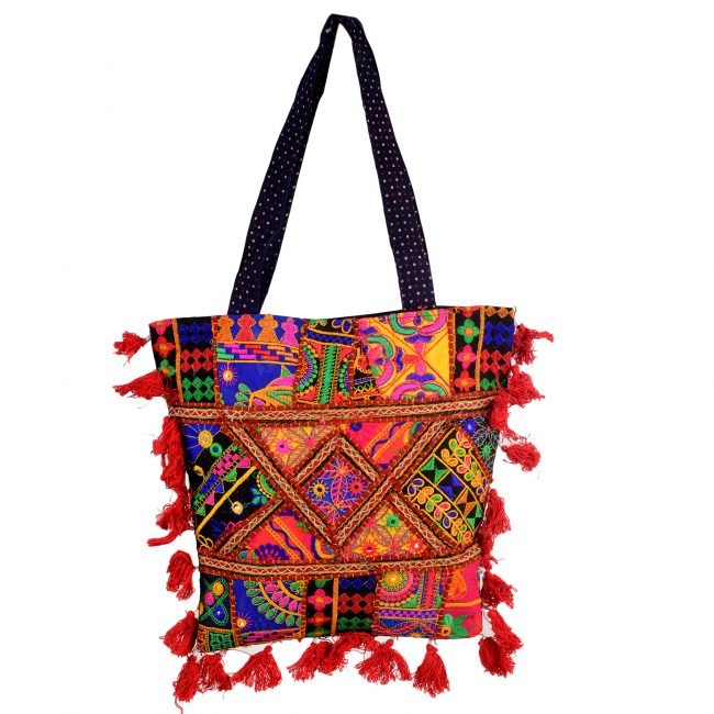 Cotton Pink & orange Banjara Shoulder Bag