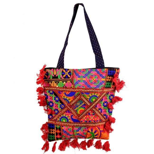 Cotton Orange & black Banjara Shoulder Bag
