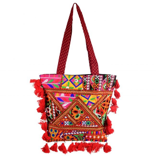 Cotton Red & maroon Banjara Shoulder Bag
