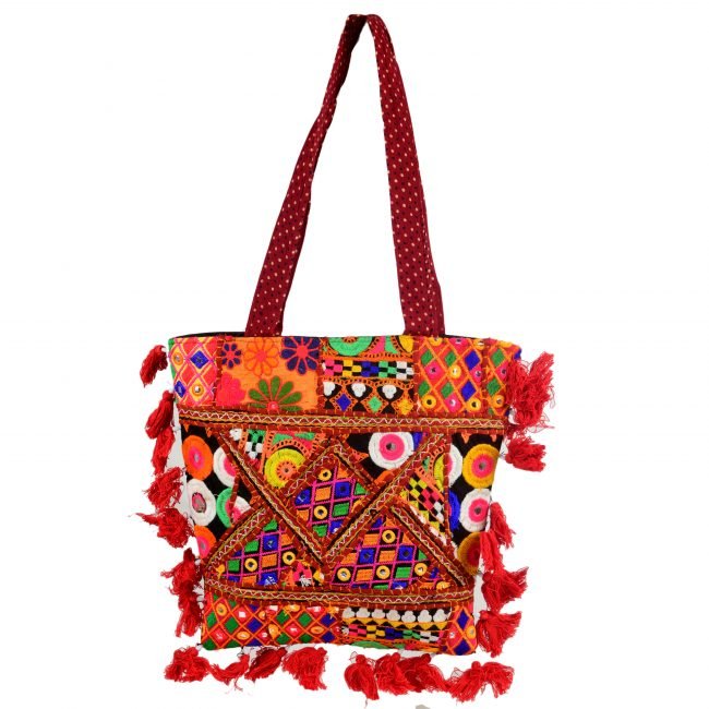 Cotton Red & maroon Banjara Shoulder Bag