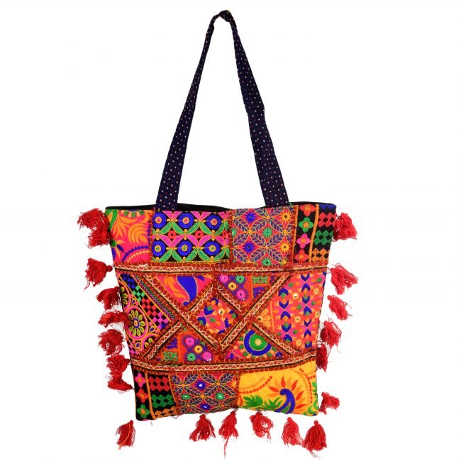 Cotton Pink & orange Banjara Shoulder Bag