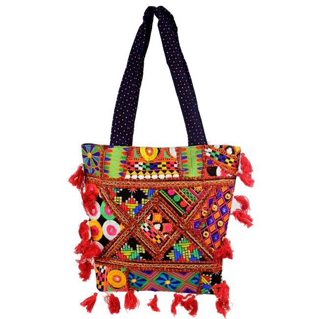 Cotton Orange & black Banjara Shoulder Bag
