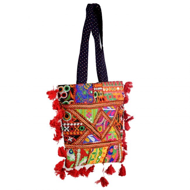 Cotton Orange & black Banjara Shoulder Bag