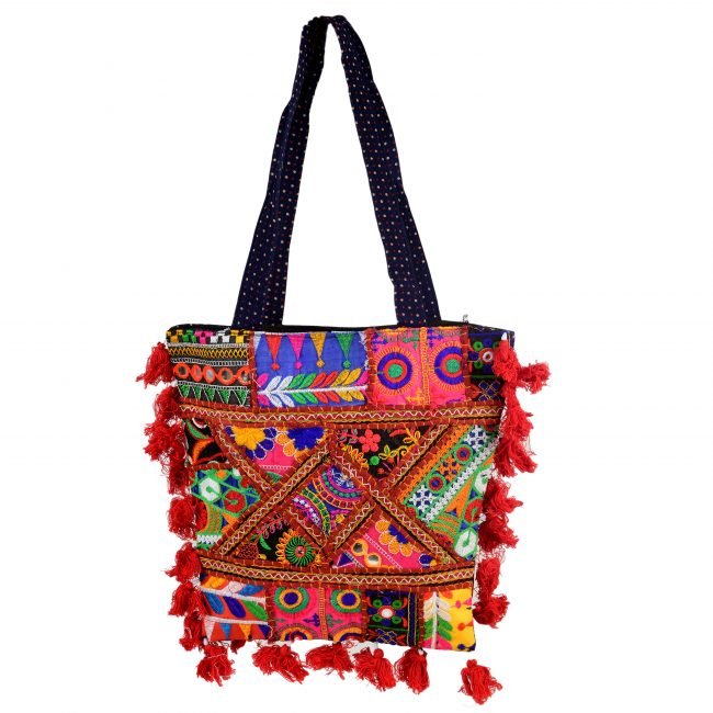 Cotton Orange & black Banjara Shoulder Bag