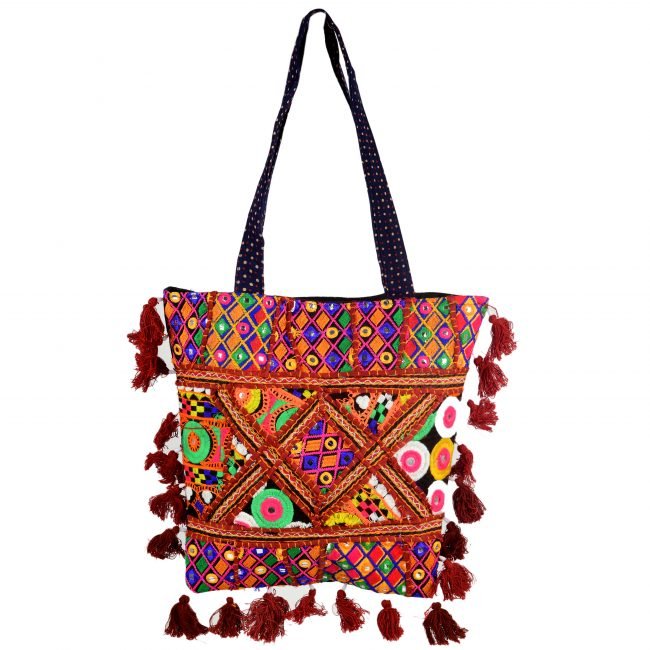 Cotton Orange & Blue Banjara Shoulder Bag