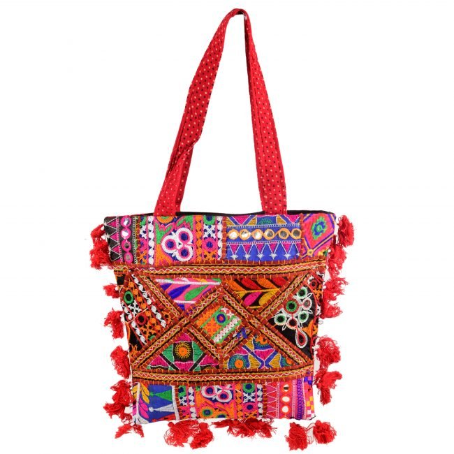Cotton Red & green Banjara Shoulder Bag