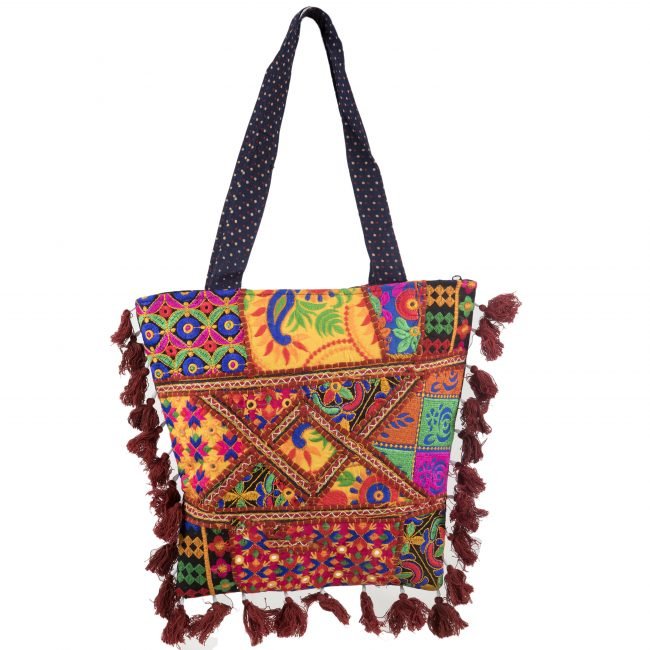 Cotton Maroon & black Banjara Shoulder Bag