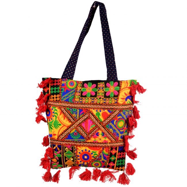 Cotton Orange & Blue Banjara Shoulder Bag