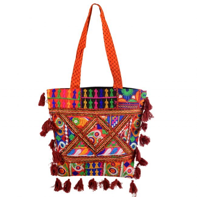 Cotton Red & blue Banjara Shoulder Bag