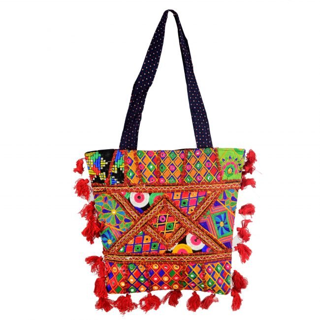 Cotton Red & Green Banjara Shoulder Bag