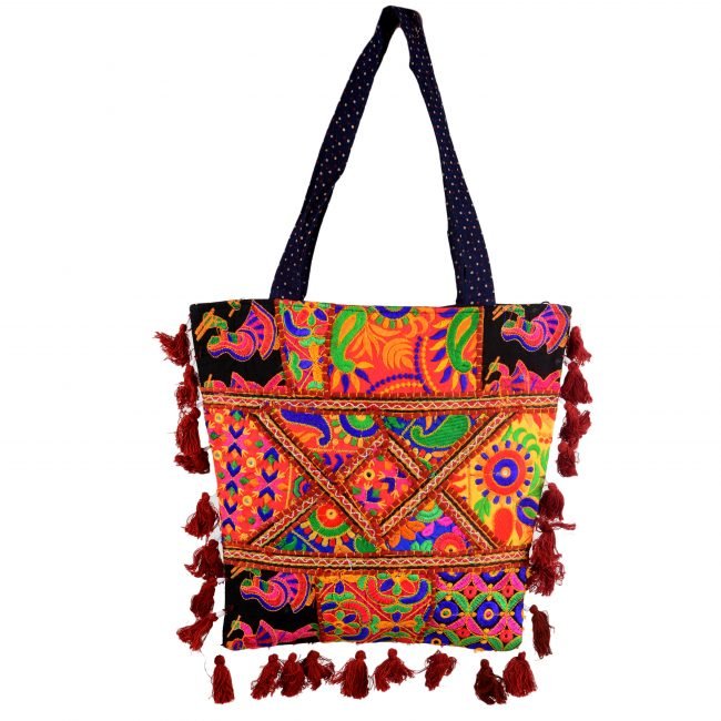 Cotton Red & blue Banjara Shoulder Bag