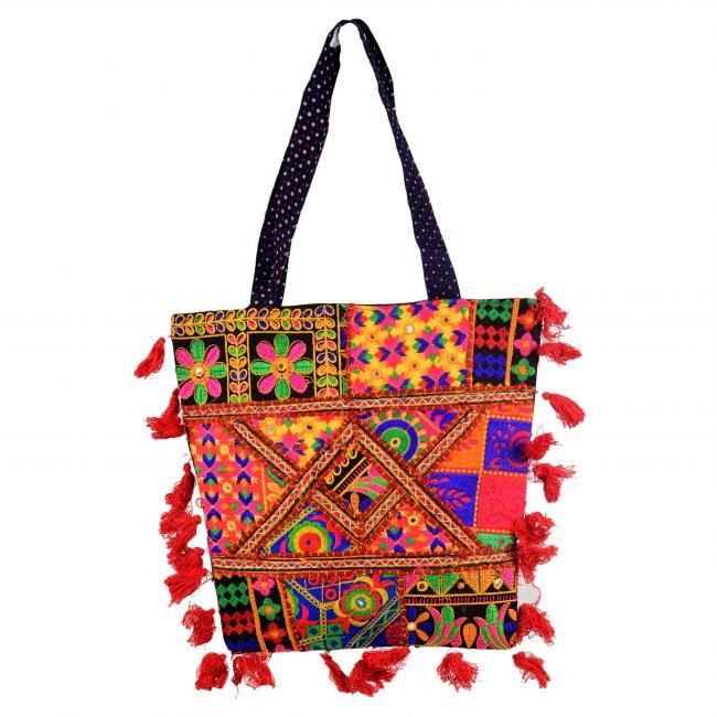 Cotton Orange & Blue Banjara Shoulder Bag