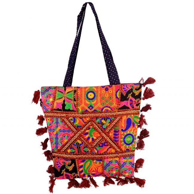 Cotton Orange & Blue Banjara Shoulder Bag