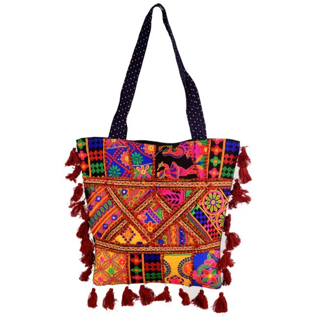 Cotton Red & blue Banjara Shoulder Bag