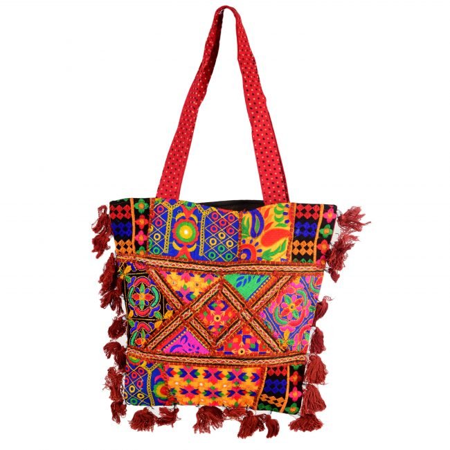 Cotton Red & blue Banjara Shoulder Bag