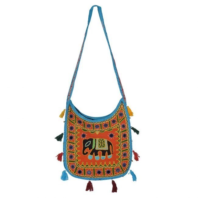 Cotton Bag Resham Embroidery Elephant U Shape