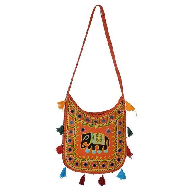 Cotton Bag Resham Embroidery Elephant U Shape
