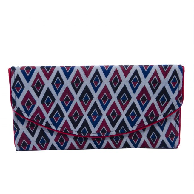 Handwoven Kantha Work Multicolor Small Cotton Clutch Purse