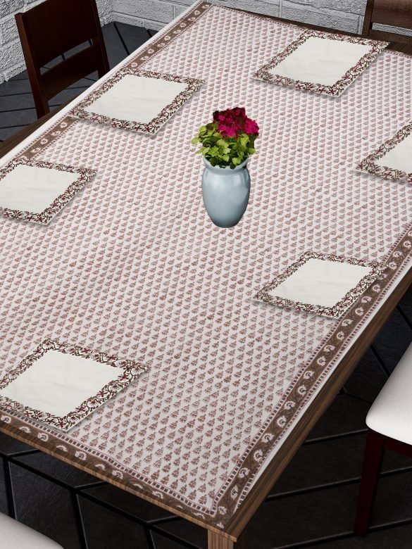 Cotton Table Cover with 6 Napkins
