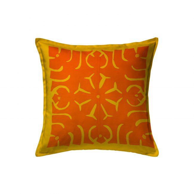 Handcrafted Cotton Yellow Cushion Cover